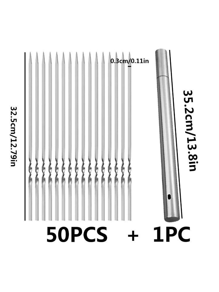 50 Espetos metálicos para espetinho