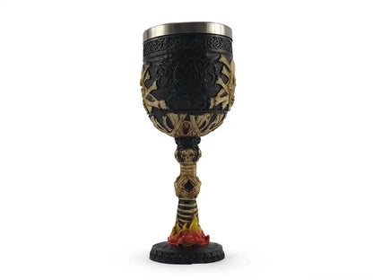 Cálice de aço inoxidável e resina crânio medieval pirata crânio rock colecionável 200 ml