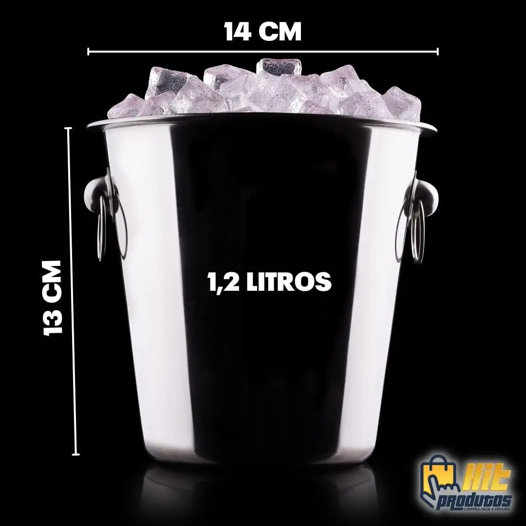 Inox Coqueteleira 750ml (balde De Gelo, Dosador Etc) + Misturador de Bebidas