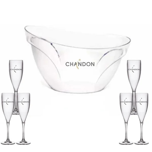 Kit Balde 8L Chandon + 6 Tacinhas Champagne