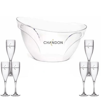 Kit Balde 8L Chandon + 6 Tacinhas Champagne