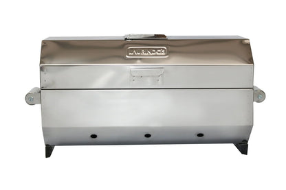 Churrasqueira de Inox 430 Bafo de Mesa + Grelha Moeda Inox